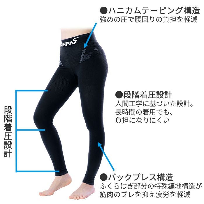 コンプレッションレギンス リンパス TEIJIN スポーツ サポーター 着圧