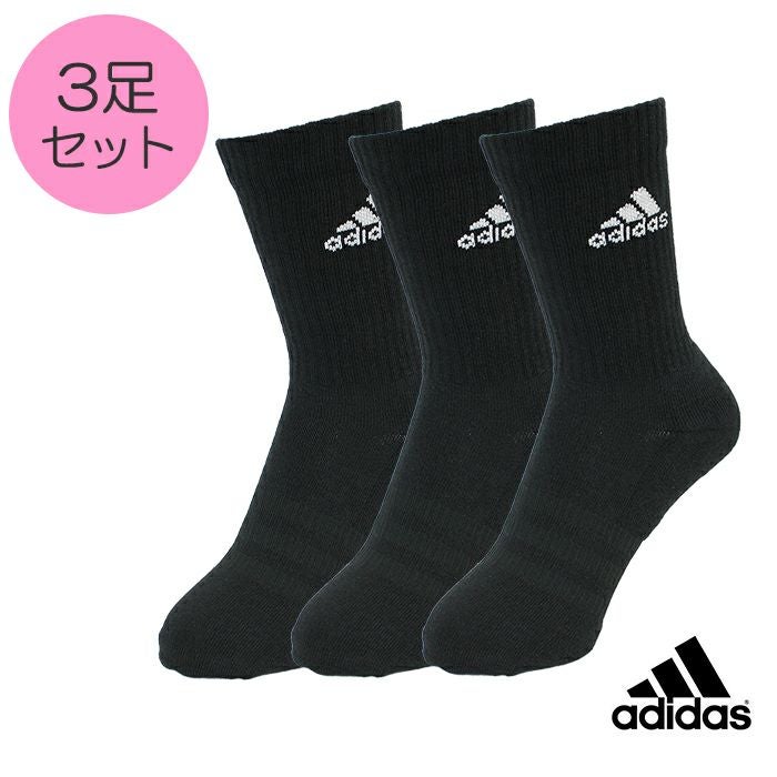 レディース 3Pソックス アディダス スポーツソックス 22～24cm ハーフ