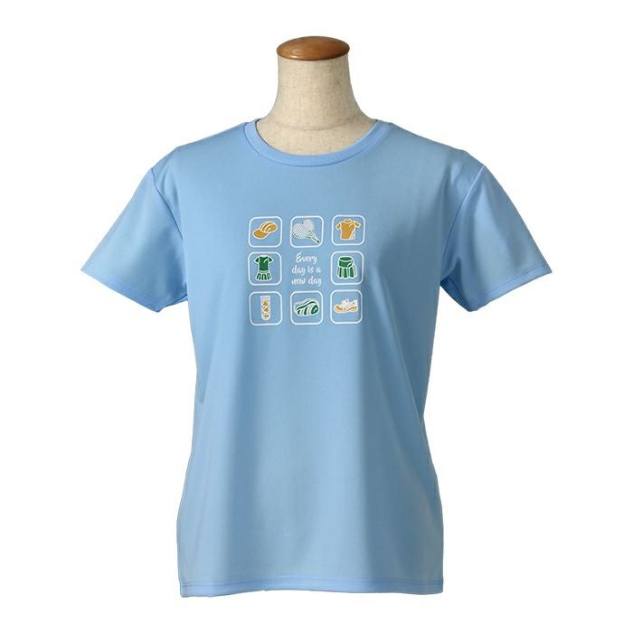 テニス ドライ プリントTシャツ 吸汗発散 UVカット ストレッチ 25-077