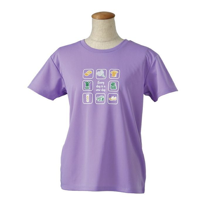 テニス ドライ プリントTシャツ 吸汗発散 UVカット ストレッチ 25-077