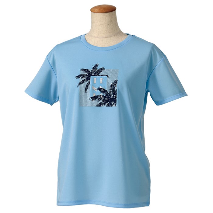 Tシャツ ヤシの木柄 2026SS 夏 UVカット ストレッチ 吸汗発散 M L 26