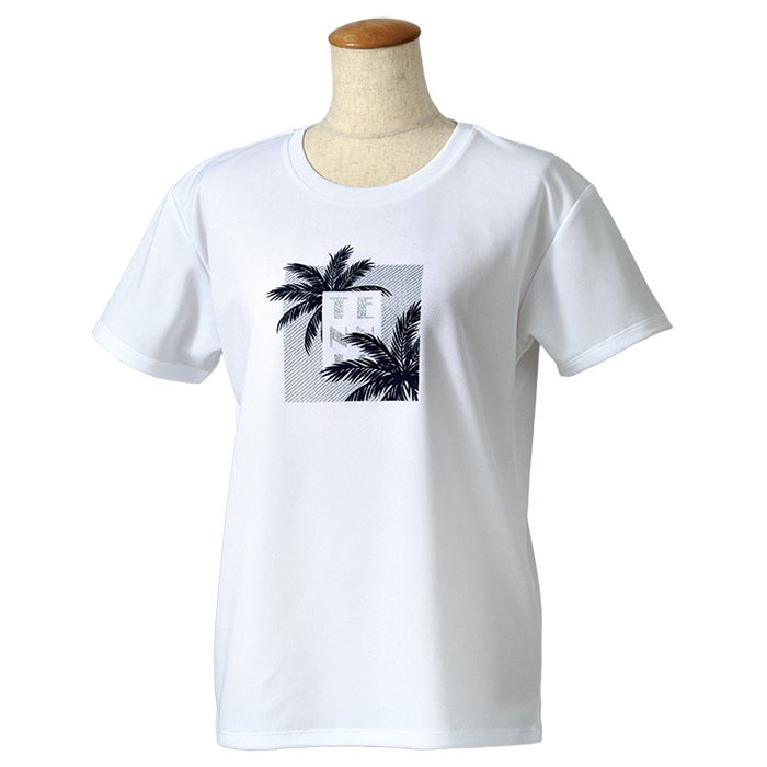Tシャツ ヤシの木柄 2026SS 夏 UVカット ストレッチ 吸汗発散 M L 26