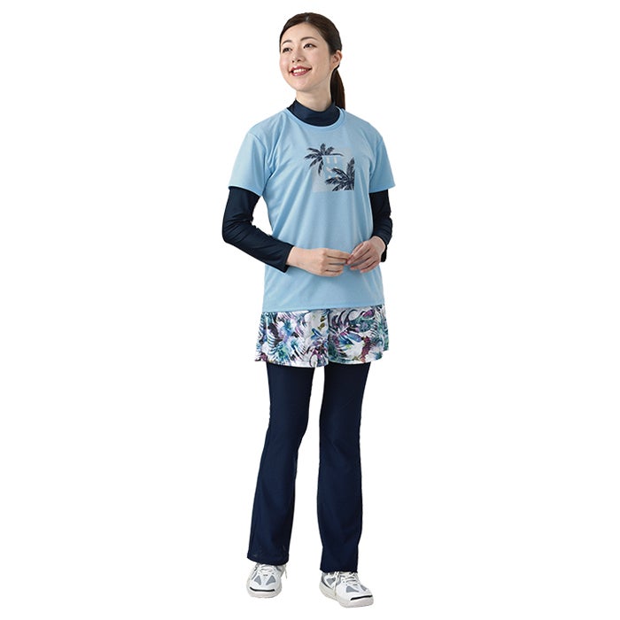Tシャツ ヤシの木柄 2026SS 夏 UVカット ストレッチ 吸汗発散 M L 26